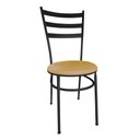 Ver imagem 2 de Kit Conjunto 2 Cadeiras para Cozinha Mesa Jantar Bar Lanchonete Restaurante Preta Estofado Bege