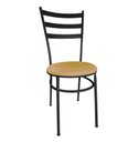 Ver imagem 2 de Kit Conjunto 2 Cadeiras para Cozinha Mesa Jantar Bar Lanchonete Restaurante Preta Estofado Bege