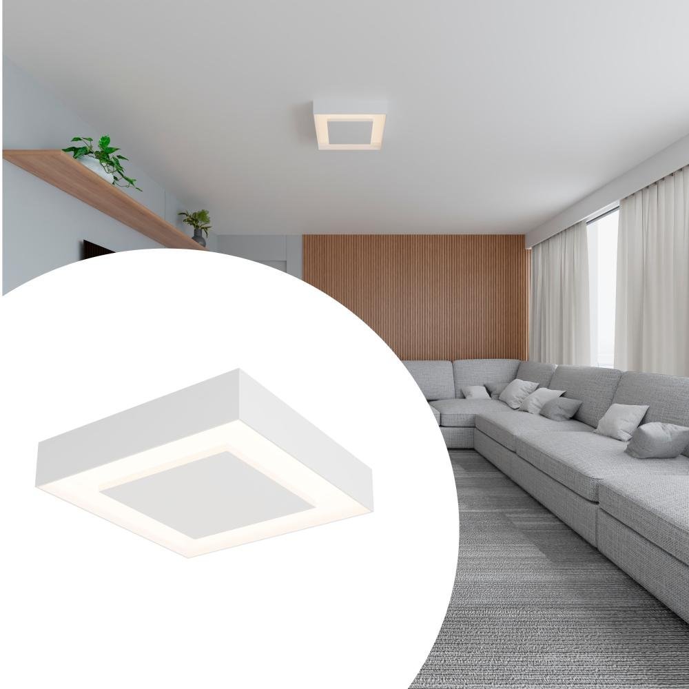 Luminária Plafon Luz Indireta 45x45 Sobrepor com Lâmpada Led - Luz Brinde Branca