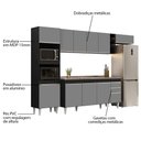 Ver imagem 3 de Armário de Cozinha Modulada 5 Peças CP18 com Pia Inox Preto/Cinza - Lumil Lumil Móveis