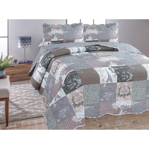 Colcha Cobre Leito Ultrassonic Dupla Face Estampada Queen 240x260cm - Colcha Lins