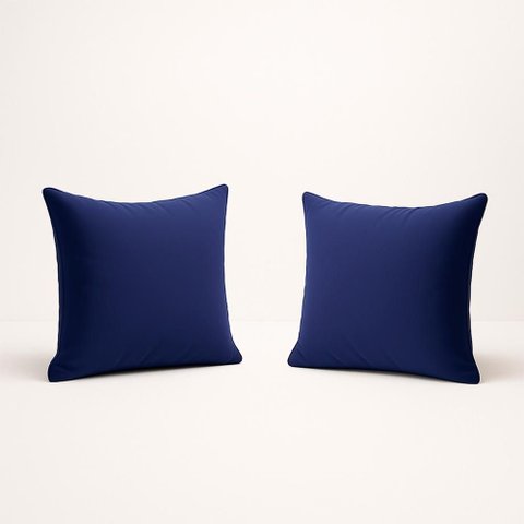 Kit 2 Almofada 42cm Decorativa Suede Fofinha Sofá e Cadeira Cor:azul Marinho