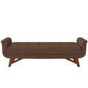 Ver imagem 4 de Puff Recamier Decorativo com Pés em Madeira 140cm Itália Veludo Marrom
