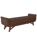 Ver imagem 1 de Puff Recamier Decorativo com Pés em Madeira 140cm Itália Veludo Marrom