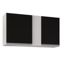 Ver imagem 1 de Armário Aéreo de Cozinha 100cm 2 Portas Indiana Branco/preto - Lumil Móveis