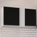 Ver imagem 5 de Armário Aéreo de Cozinha 100cm 2 Portas Indiana Branco/preto - Lumil Móveis