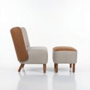 Ver imagem 1 de Poltrona com Puff Elegante Confortavel Anatomica Leitura Sala Quarto Recepção Compose Boucle Bege Co