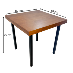 Conjunto de Mesa Jantar 80x80 Katrina com 2 Cadeiras Marrom - 6