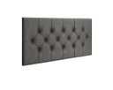 Ver imagem 2 de Cabeceira Painel Cama Box Solteiro 90 Cm Capitonê Suspensa - Cinza Suede