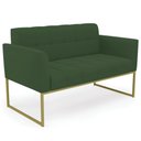 Ver imagem 1 de Sofá Namoradeira Base Industrial Dourado Ana Veludo Verde - Ibiza