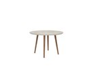 Ver imagem 2 de Conjunto Mesa de Jantar Malina Sala Redonda com Vidro Modelo Retrô com Pés em Madeira Cor White Rv M
