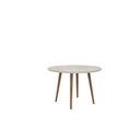 Ver imagem 2 de Conjunto Mesa de Jantar Malina Sala Redonda com Vidro Modelo Retrô com Pés em Madeira Cor White Rv M
