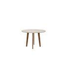 Ver imagem 1 de Conjunto Mesa de Jantar Malina Sala Redonda com Vidro Modelo Retrô com Pés em Madeira Cor White Rv M