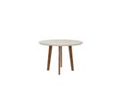 Ver imagem 1 de Conjunto Mesa de Jantar Malina Sala Redonda com Vidro Modelo Retrô com Pés em Madeira Cor White Rv M