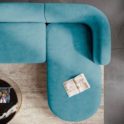 Sofá Modular Celinne Luxuoso Sala de Estar Decoração Luxo 265cm Suede - 7