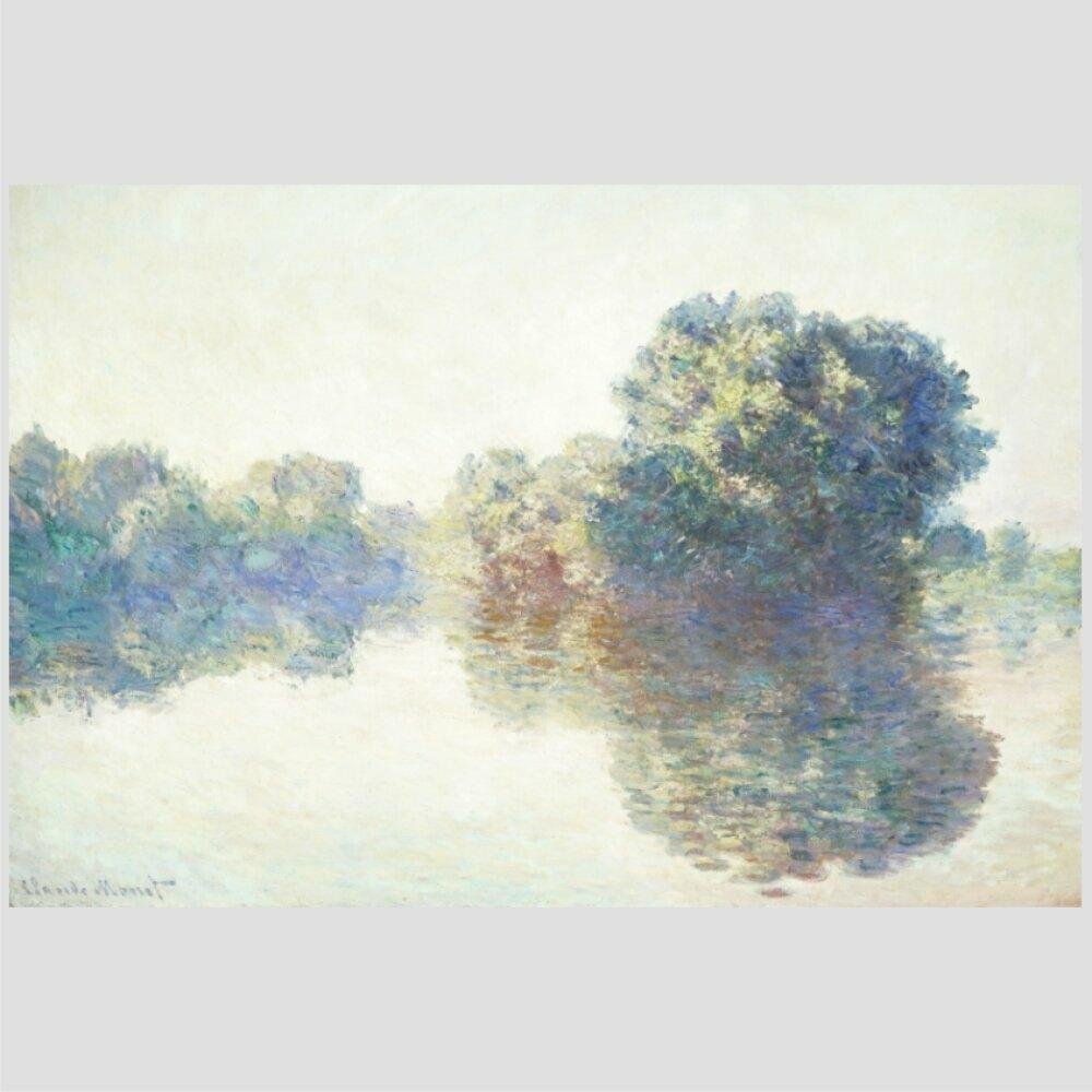 Quadro Claude Monet The Seine At Ginervy Tela No Chassi 45X30Cm - 2