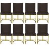 Kit 08 Cadeiras para Sala de Jantar Tóquio Base de Ferro Sued Marrom D'classe Decor - 1