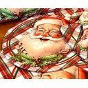 Ver imagem 1 de Kit Sousplat + Guardanapo Natal Noel Xadrez Nsw 4 Peças sem Base