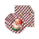 Ver imagem 2 de Kit Sousplat + Guardanapo Natal Noel Xadrez Nsw 4 Peças sem Base