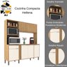 Cozinha Compacta 7 Portas 1 Gaveta Com Tampo 120 Nogal OffWhite- ALJ Móveis - 2