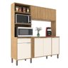 Cozinha Compacta 7 Portas 1 Gaveta Com Tampo 120 Nogal OffWhite- ALJ Móveis - 1
