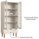 Ver imagem 6 de Cristaleira 180x80 Cm e Buffet 160 Cm Aura Pes Madeira Maciça Off White Artesano