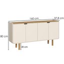 Ver imagem 3 de Cristaleira 180x80 Cm e Buffet 160 Cm Aura Pes Madeira Maciça Off White Artesano