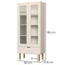 Ver imagem 4 de Cristaleira 180x80 Cm e Buffet 160 Cm Aura Pes Madeira Maciça Off White Artesano