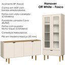 Ver imagem 7 de Cristaleira 180x80 Cm e Buffet 160 Cm Aura Pes Madeira Maciça Off White Artesano
