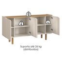 Ver imagem 5 de Cristaleira 180x80 Cm e Buffet 160 Cm Aura Pes Madeira Maciça Off White Artesano
