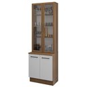 Ver mais imagens de Kit Balcão + Cristaleira 70cm Rustic Branco Agata Madesa 01 Rustic Branco