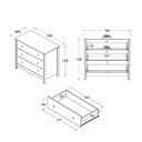 Ver imagem 3 de Cômoda para Quarto 3 Gavetas 76cm com Pés Diamond Marrom