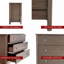 Ver imagem 4 de Cômoda para Quarto 3 Gavetas 76cm com Pés Diamond Marrom