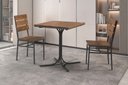 Ver imagem 4 de Mesa Quadrada Madrid 4 Lugares 70x70 cm Sanna Decor Estilo Industrial em Aço e Madeira Maciça