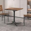 Ver imagem 2 de Mesa Quadrada Madrid 4 Lugares 70x70 cm Sanna Decor Estilo Industrial em Aço e Madeira Maciça