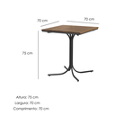 Ver imagem 5 de Mesa Quadrada Madrid 4 Lugares 70x70 cm Sanna Decor Estilo Industrial em Aço e Madeira Maciça