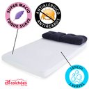 Ver imagem 3 de Puff Multiuso com Lençol e Travesseiro Casal 3 em 1 em Tecido Chumbo BF Colchões