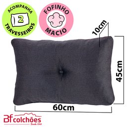 Puff Multiuso com Lençol e Travesseiro Casal 3 em 1 em Tecido Chumbo BF Colchões - 8