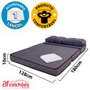 Ver imagem 2 de Puff Multiuso com Lençol e Travesseiro Casal 3 em 1 em Tecido Chumbo BF Colchões