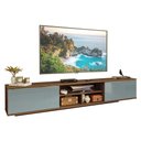 Ver imagem 2 de Rack Suspenso para Tv até 80 Polegadas 218 Cm 2 Portas Rustic/cinza Lux Madesa