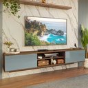 Ver imagem 1 de Rack Suspenso para Tv até 80 Polegadas 218 Cm 2 Portas Rustic/cinza Lux Madesa