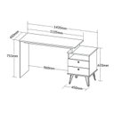 Ver imagem 3 de Kit Escrivaninha Mesa Escritório com Regulagem Estilo Plus 2 Gavetas 143,5cm com Prateleira Suspensa Branco/Olmo Artany