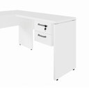Ver imagem 4 de Mesa Escrivaninha 30mm 150cm em L com Gaveteiro Pés Painel F5 Office Cor:Branco
