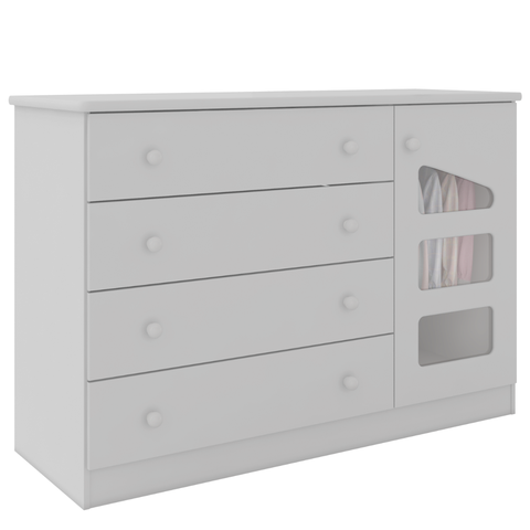 Comoda Infantil Eloisa 4 Gavetas Mdf Alto Brilho Branco