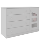 Ver imagem 1 de Comoda Infantil Eloisa 4 Gavetas Mdf Alto Brilho Branco