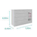 Ver imagem 3 de Comoda Infantil Eloisa 4 Gavetas Mdf Alto Brilho Branco