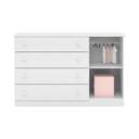 Ver imagem 2 de Comoda Infantil Eloisa 4 Gavetas Mdf Alto Brilho Branco