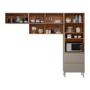 Ver imagem 3 de Cozinha Modulada Proença 3 Peças com Aéreo 120cm Ripado Nogueira Touch/nude Prime Tx - Demartêz