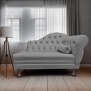 Ver imagem 2 de Recamier Sofá Esquerdo Larissa 120cm Sala Suede Cinza - Incasa Decor