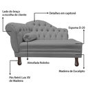 Ver imagem 5 de Recamier Sofá Esquerdo Larissa 120cm Sala Suede Cinza - Incasa Decor